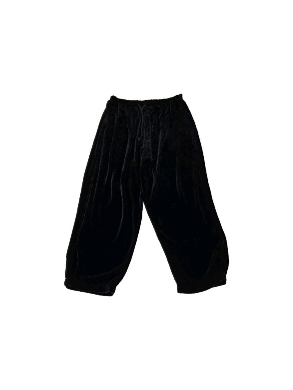 Forte_forte Cropped Velvet Pants Womens US 6 Black Drawstrings Winter 2017 Edgy